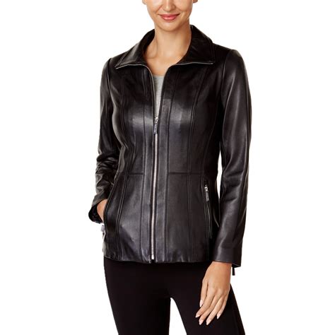 leather jacket michael kors stitch|michael kors waterproof jacket.